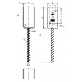 Podstawa słupa PS - typu U GRUNDLINE - 16