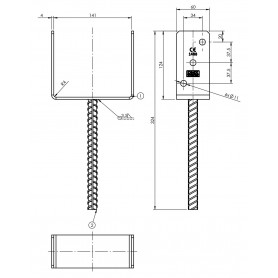 Podstawa słupa PS - typu U GRUNDLINE - 22
