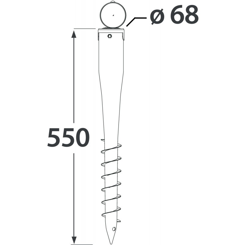 Podstawa słupa - wkręcana - PWO 68x550x1,8 GRUNDLINE - 5