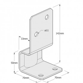 Podstawa słupa - do betonu - PSK - czarna GRUNDLINE - 2