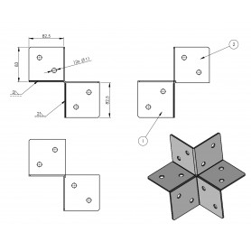 Łącznik narożny pergoli - czarny - GPLN DMX - 2
