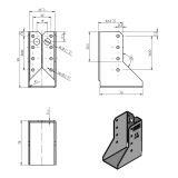 Ozdobny wieszak belki zagięty - czarny - WBZ 49 DMX - 2