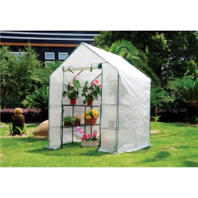 Szklarnia ogrodowa biała domek - 143x143x195 - Canna II Grindi - 2