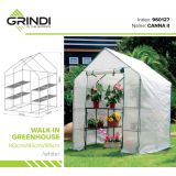 Szklarnia ogrodowa biała domek - 143x143x195 - Canna II Grindi - 6