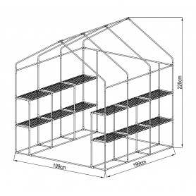 Szklarnia ogrodowa domek - 200x200x220 - Canna III - zielona Grindi - 14