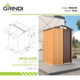 Domek ogrodowy metalowy 150x130x186 - Tilia, imitacja drewna Grindi - 2