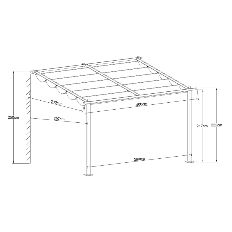 Siros Pergola ALU 300x400 szara Grindi - 9