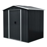 Domek ogrodowy metalowy, szary - Fiori II - 131x194x184 Grindi - 1