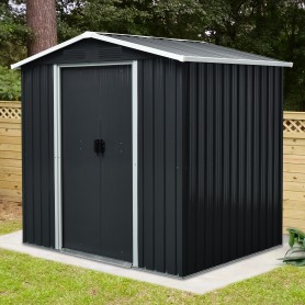 Domek ogrodowy metalowy, szary - Fiori II - 131x194x184 Grindi - 4