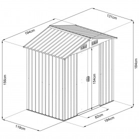 Domek ogrodowy metalowy, szary - Fiori II - 131x194x184 Grindi - 10