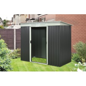 Domek ogrodowy metalowy, szary - Alnus - 110x217x184 Grindi - 2