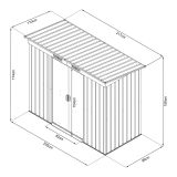 Domek ogrodowy metalowy, szary - Alnus - 110x217x184 Grindi - 4