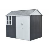 Domek ogrodowy metalowy, szary - Betula - 172x259x229 Grindi - 1