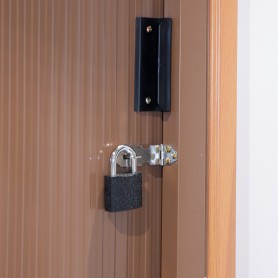 Domek ogrodowy metalowy 150x130x186 - Tilia, imitacja drewna Grindi - 8