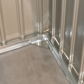 Domek ogrodowy metalowy 150x130x186 - Tilia, imitacja drewna Grindi - 10