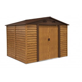 Domek ogrodowy metalowy, imitacja drewna - Arbor III - 238x278x215 Grindi - 1