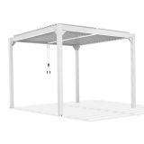 Pergola tarasowa, biała aluminiowa z otwieranym dachem - Kea I 3x3m Grindi - 1