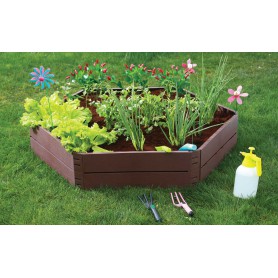 Palisada ogrodowa obrzeże, brązowy - GOP 7 heksagon Grindi - 2