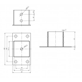 Podstawa słupa - przykręcana do betonu - PSPN GRUNDLINE - 2