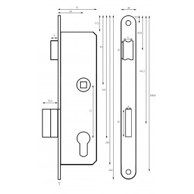 Zamek zapadka 72/34 lewy - WHZ DMX - 2