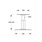 Podstawa słupa - regulowana gwintowana - PR - żółta GRUNDLINE - 2