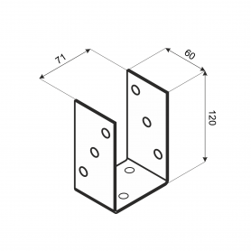 Podstawa słupa - przykręcana do betonu - PSO - złota GRUNDLINE - 2
