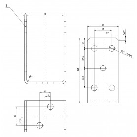 Podstawa słupa - przykręcana do betonu - PSO - złota GRUNDLINE - 3