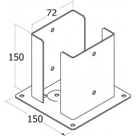 Ozdobna podstawa słupa przykręcana do betonu PSPD - żółta GRUNDLINE - 2