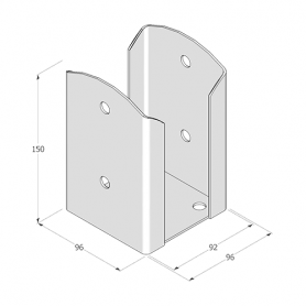 Podstawa słupa przykręcana do betonu PSPW - czarna GRUNDLINE - 2