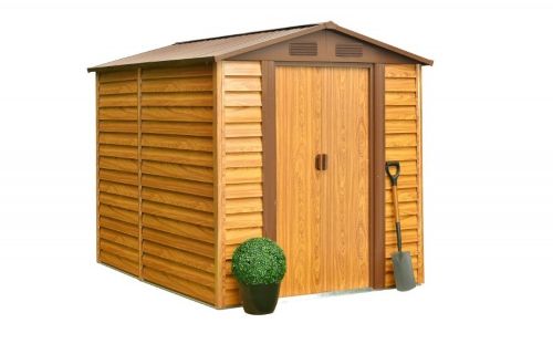 Domek ogrodowy metalowy 2,0 x 2,4 m - imitacja drewna - Domek narzędziowy Arbor II