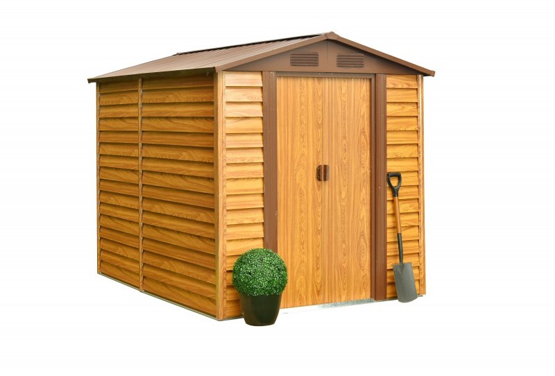 Narzędziowy domek ogrodowy metalowy 2,0 x 2,4 m imitacja drewna Arbor II