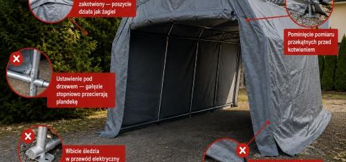Najczęstsze błędy przy montażu namiotu garażowego